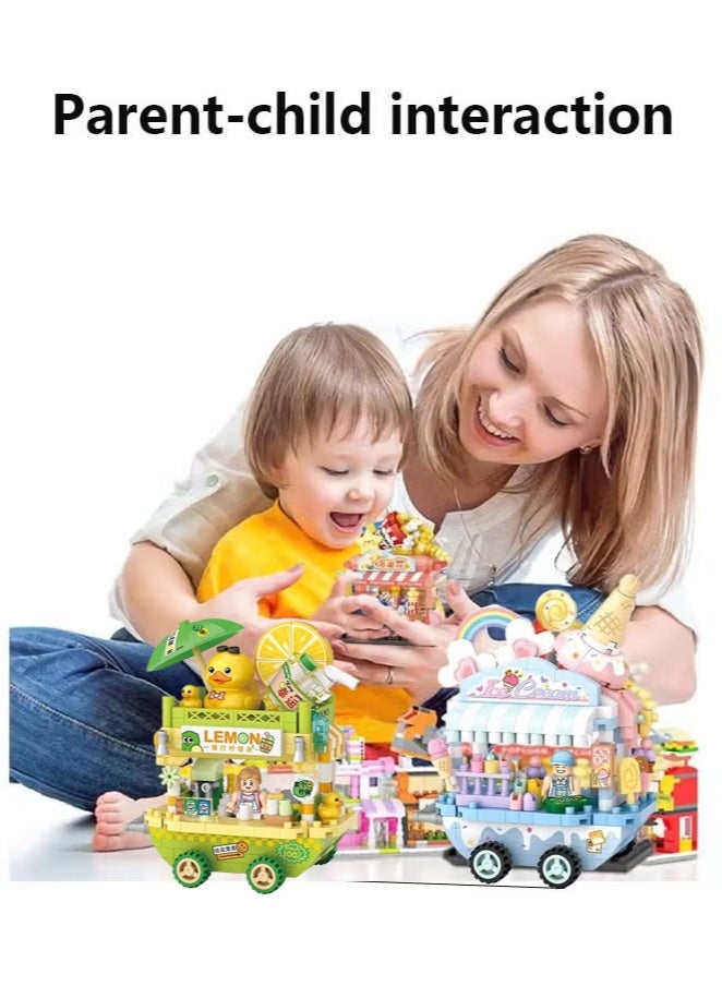 Mini City Shop Street View Building Blocks Model Set,Simulation Architecture Collection Particle Construction Building Bricks Toy,Home Decoration