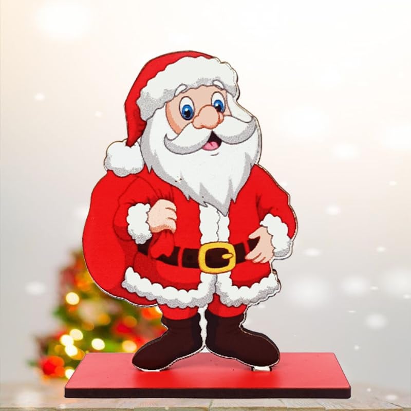 WRH Christmas Santa clous 4mm MDF Tabletop showpiece, Christmas Gift, Christmas Decoration Item for Home - Image 2
