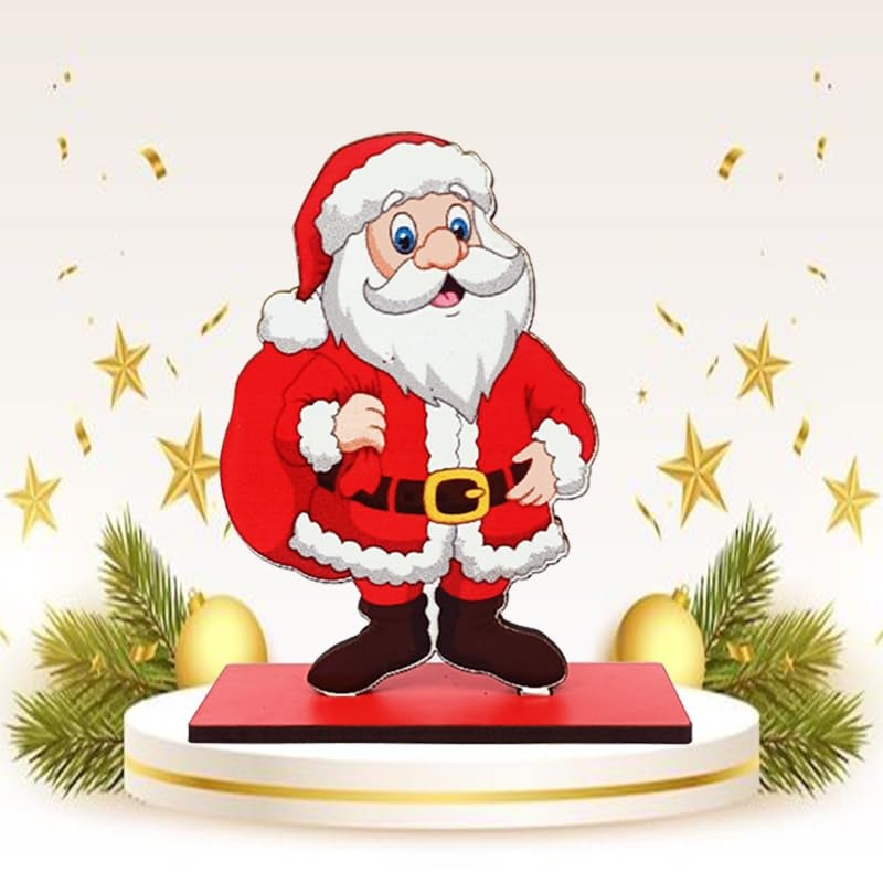 WRH Christmas Santa clous 4mm MDF Tabletop showpiece, Christmas Gift, Christmas Decoration Item for Home - Image 3