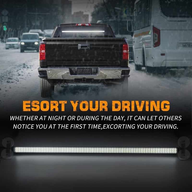 XRIDONSEN 35 Inch Traffic Advisor Light Bar with 144 LED White Strobe Lights for Emergency Vehicles - Image 2