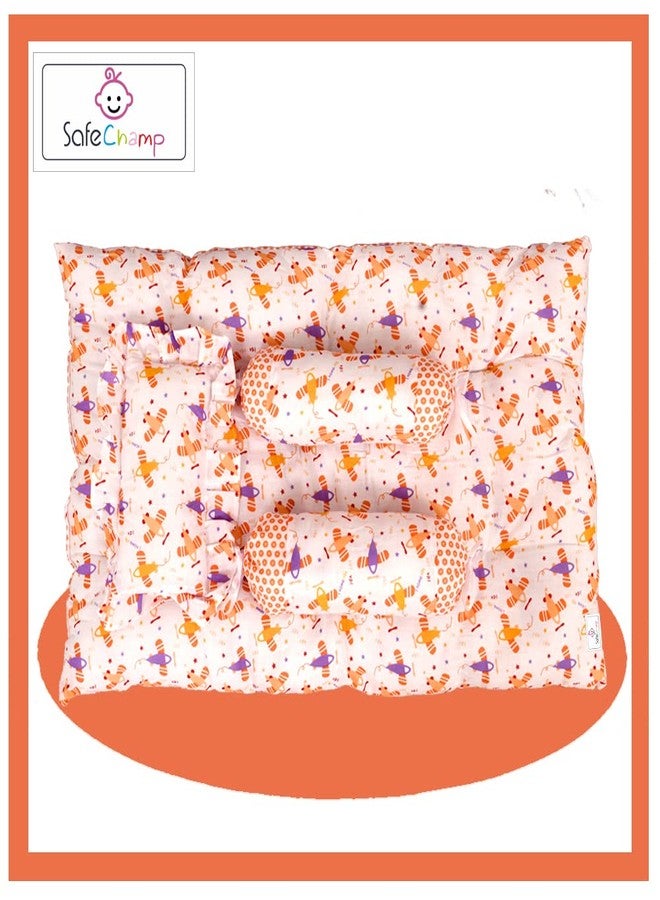 SafeChamp Lite Air Baby 4 Piece Bedding Set with Pillow and 2 Bolsters and Sleeping Bag and Bedding Set Combo (Pack - 3) (Orange) - Image 4