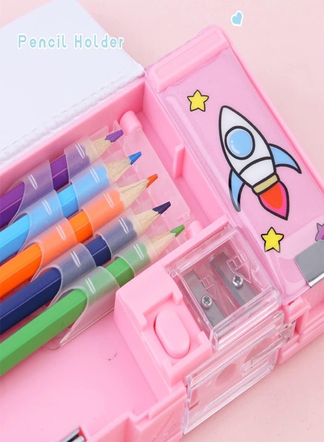 general Pop Up Multifunction Pencil Case for Girls and Boys Cute Cartoon Pen Box Organizer Stationery with Sharpener Schedule School Supplies Best Birthday Gifts for Kids - Image 5