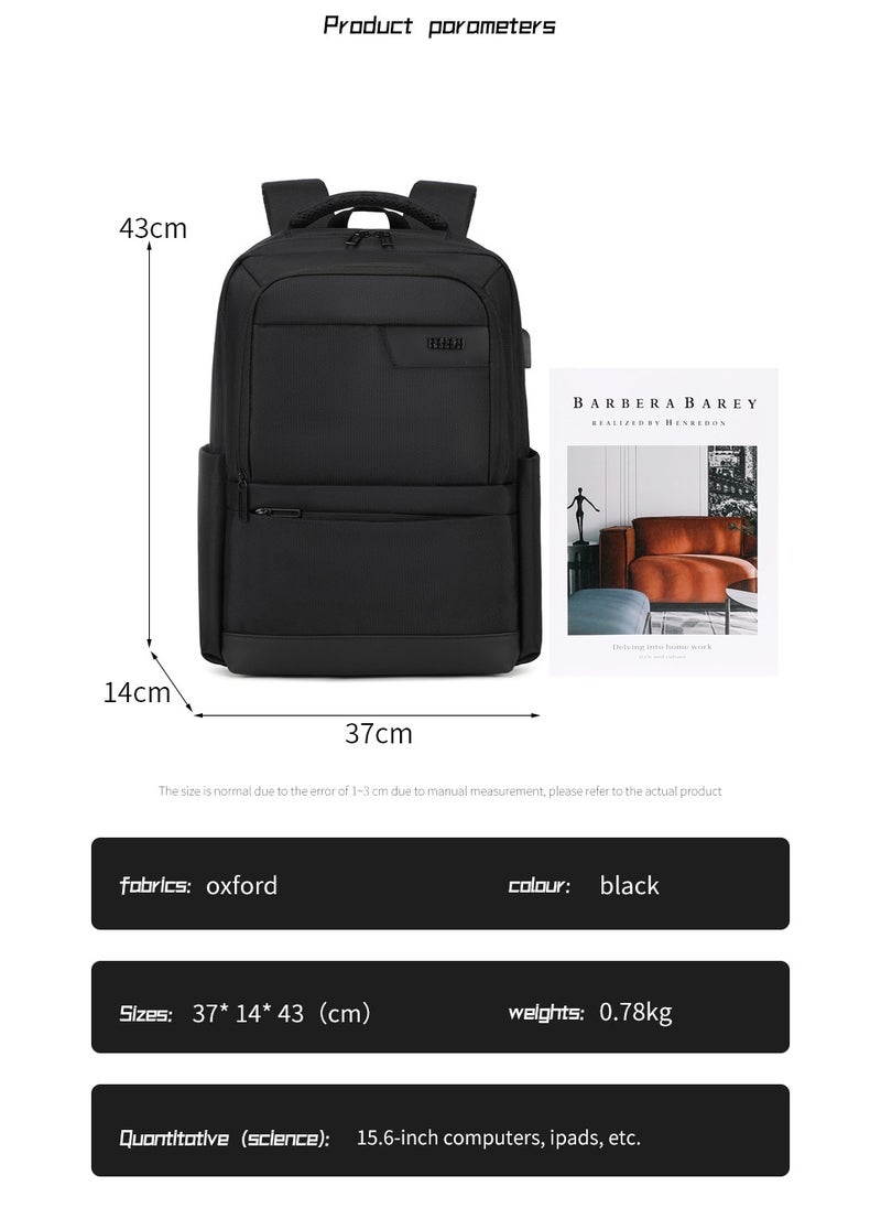 Rl-502 15.6-Inch Laptop Large Capacity Waterproof Business USB Charging Backpack, Black - pzsku/ZD26C67146C9CD6DF307EZ/45/_/1720960827/12d81f89-123d-459c-8db6-4aa6cbe91b85