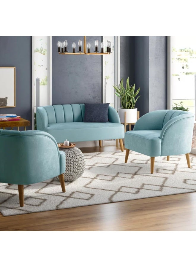 Zayn comforts Elegant 3-Piece Velvet Set - Loveseat & 2 Chairs - Image 1