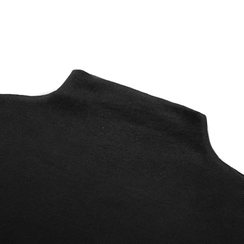 CUNYI Mock Neck Shirts Girls Boys Cotton Thermal Undershirt Long Sleeve Base Layer Tops Tees, Black 160 - Image 3