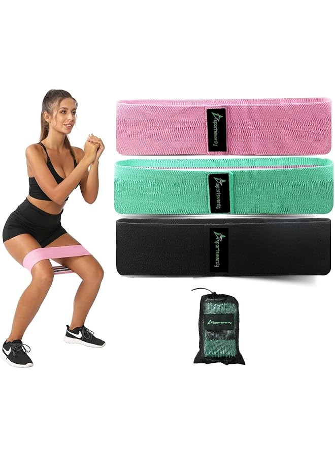 Resistance Bands Set, Booty Bands for Women and Men, Best Exercise Bands, Workout Bands, Fitness Bands for Legs and Butt, Hip Circle Lift, Thigh, Squat, Yoga, at Home Fitness or Gym