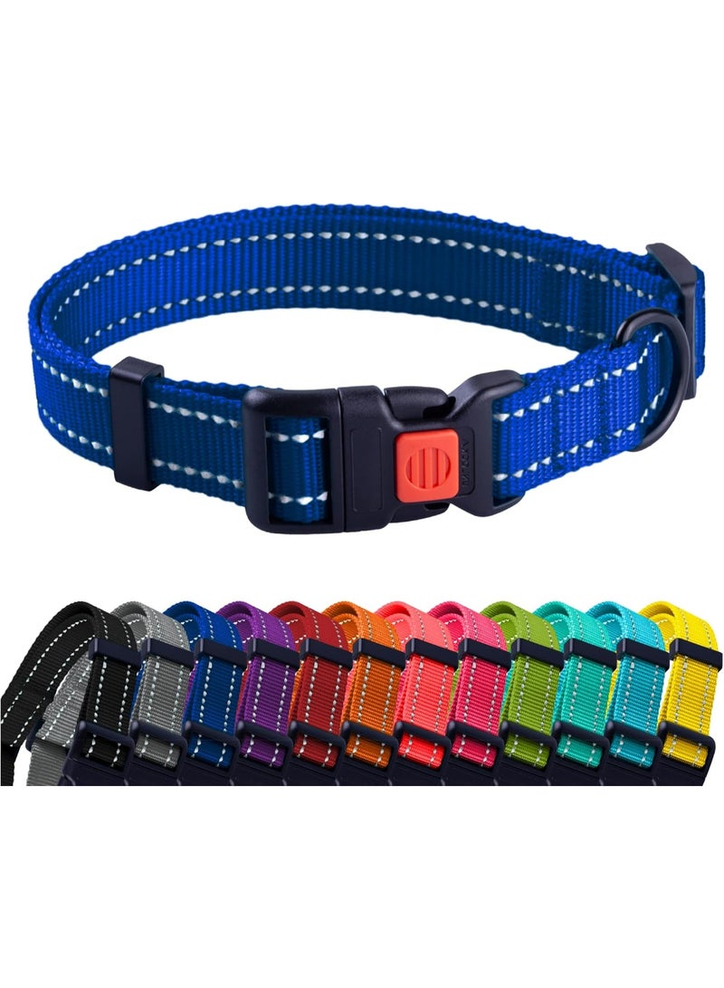 CollarDirect Reflective Dog Collar for a Small, Medium, Large Dog or Puppy with a Quick Release Buckle - Boy and Girl - Nylon Suitable for Swimming (18-26 Inch, Blue) - Image 4