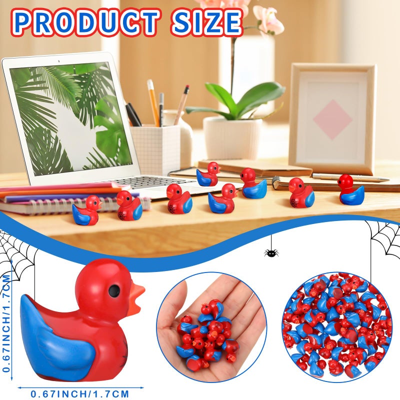 RoundFunny 60 Pcs Mini Resin Spiderweb Ducks Tiny Duck Miniature with Spiderweb Small Resin Animals Figures Landscape Decor for Home Office Car Decor Festive Gift - Image 3