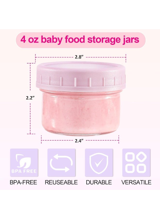 JOGAMS 6Pcs Small Glass Containers with Lids 4 oz Freezer Safe Baby Food Storage Jars  - Image 2