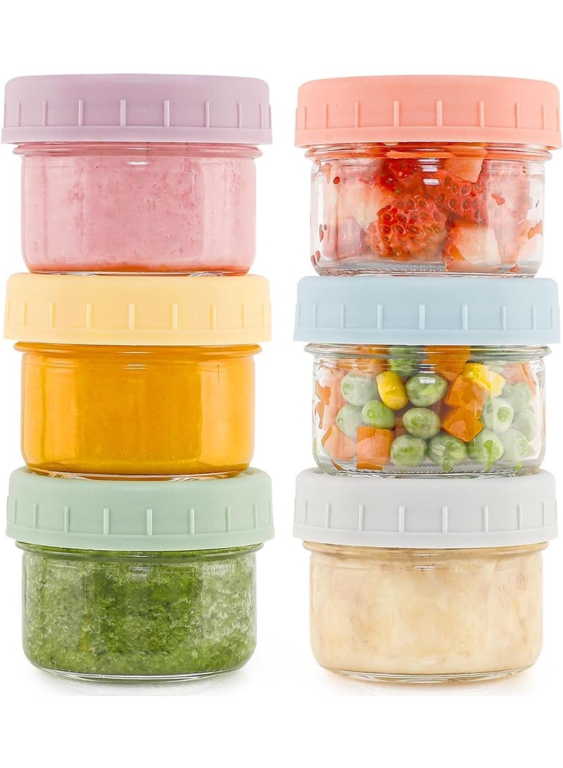 JOGAMS 6Pcs Small Glass Containers with Lids 4 oz Freezer Safe Baby Food Storage Jars  - Image 1