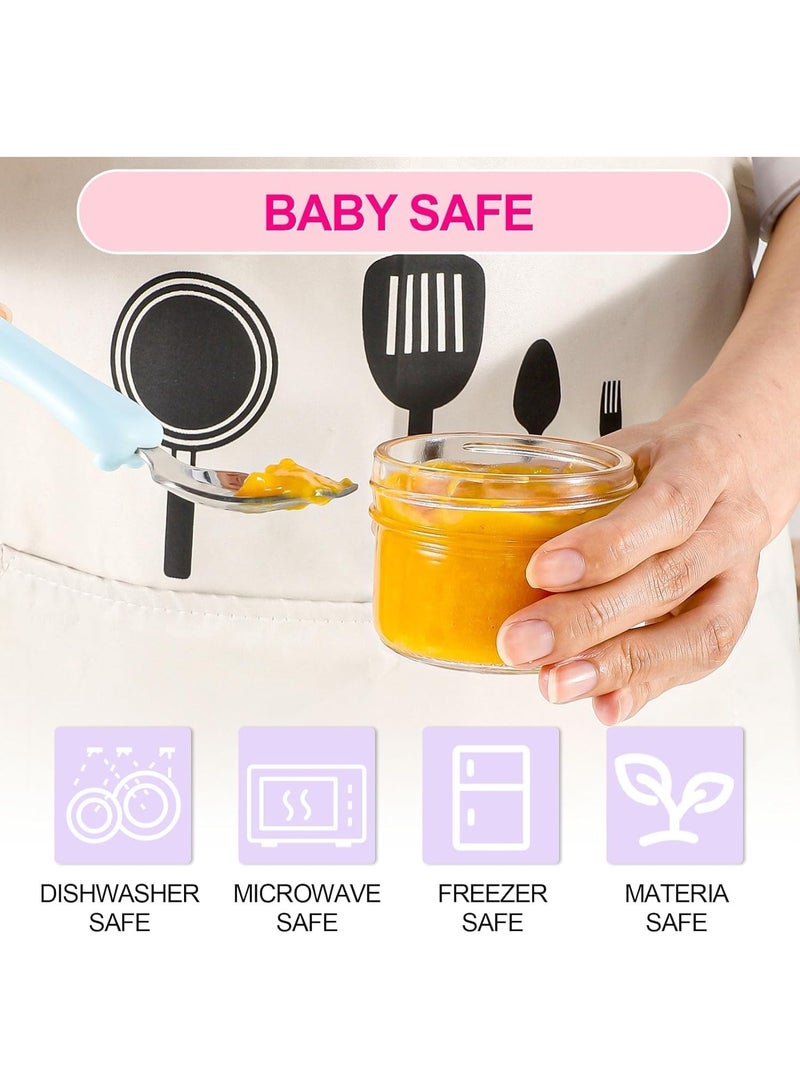 JOGAMS 6Pcs Small Glass Containers with Lids 4 oz Freezer Safe Baby Food Storage Jars  - Image 3