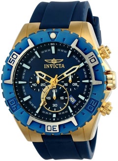 Invicta Men Aviator Stainless Steel Quartz Watch With Silicone Strap Blue 25 Model 22525  - Image 1