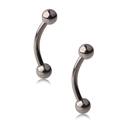 Ruifan 16g Rook Piercing Jewelry Titanium Externally Threaded Curved Barbell Eyebrow Tragus Helix Conch Lobe Labret Earrings Lip Rings Body Piercing Jewelry For Women Men 6mm Ball - Image 5