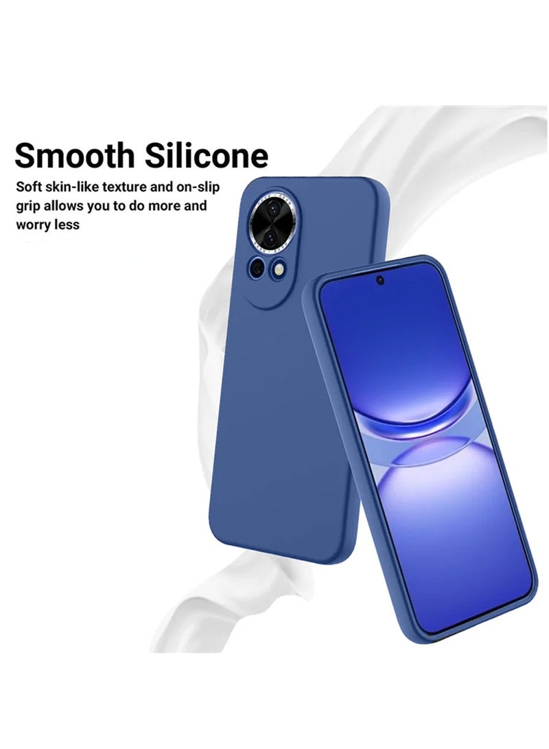 Wtech Huawei nova 13 5G 2024 Premium Soft Liquid Silicone Case Cover - Navy Blue - Image 3
