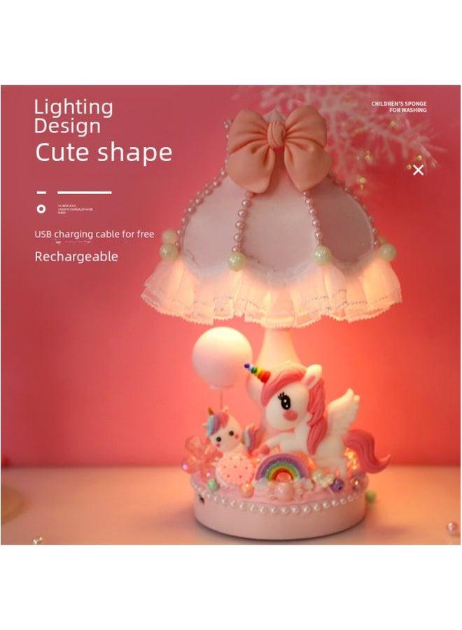 DIY Cream Glue Small Table Lamp Retro Nightlight Creative Handmade Cartoon Jewelry Decorations Girl Toys-Specifications:Meng Chong Ling Nana  - Image 3