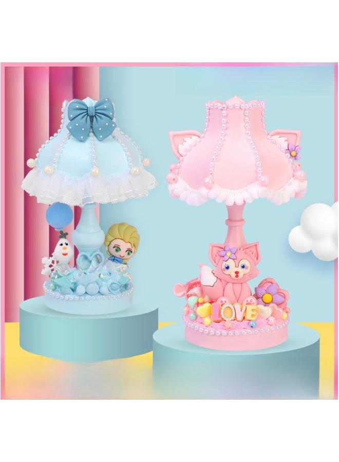 DIY Cream Glue Small Table Lamp Retro Nightlight Creative Handmade Cartoon Jewelry Decorations Girl Toys-Specifications:Meng Chong Ling Nana  - Image 2