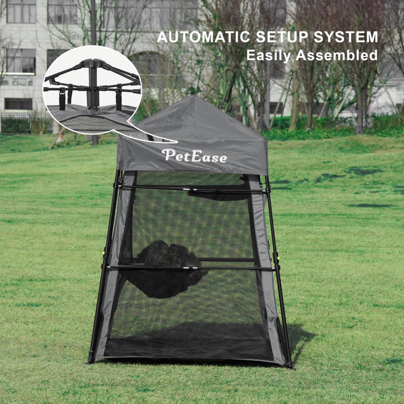 PetEase Catio Outdoor Cat Enclosure, 3-in-1 Extra Large Portable Cat Playpen with Tower Tent & Tunnel, Foldable Waterproof Mesh Catio for Indoor Outdoor Cats & Small Pets - Image 3