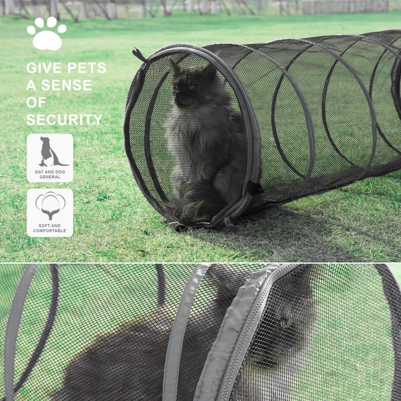 PetEase Catio Outdoor Cat Enclosure, 3-in-1 Extra Large Portable Cat Playpen with Tower Tent & Tunnel, Foldable Waterproof Mesh Catio for Indoor Outdoor Cats & Small Pets - Image 4