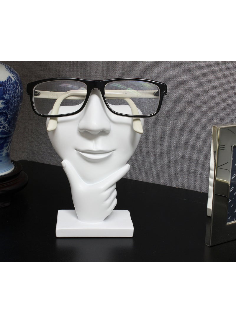 JewelryNanny JewelryNanny Artsy Face Eyeglass Holder Stand  Sculpted Nose for Eyeglasses or Sunglasses Thinker White 