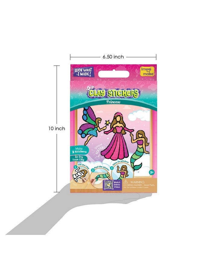Imagimake Clay Stickers: Princess | Create 3 Unique DIY Stickers Using Air Dry Clay | No Mess, Travel-Friendly | Return Gifts | Birthday Gifts for Kids Ages 3,4,5,6,7,8, Multicolor - Image 3