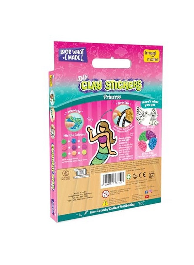 Imagimake Clay Stickers: Princess | Create 3 Unique DIY Stickers Using Air Dry Clay | No Mess, Travel-Friendly | Return Gifts | Birthday Gifts for Kids Ages 3,4,5,6,7,8, Multicolor - Image 5