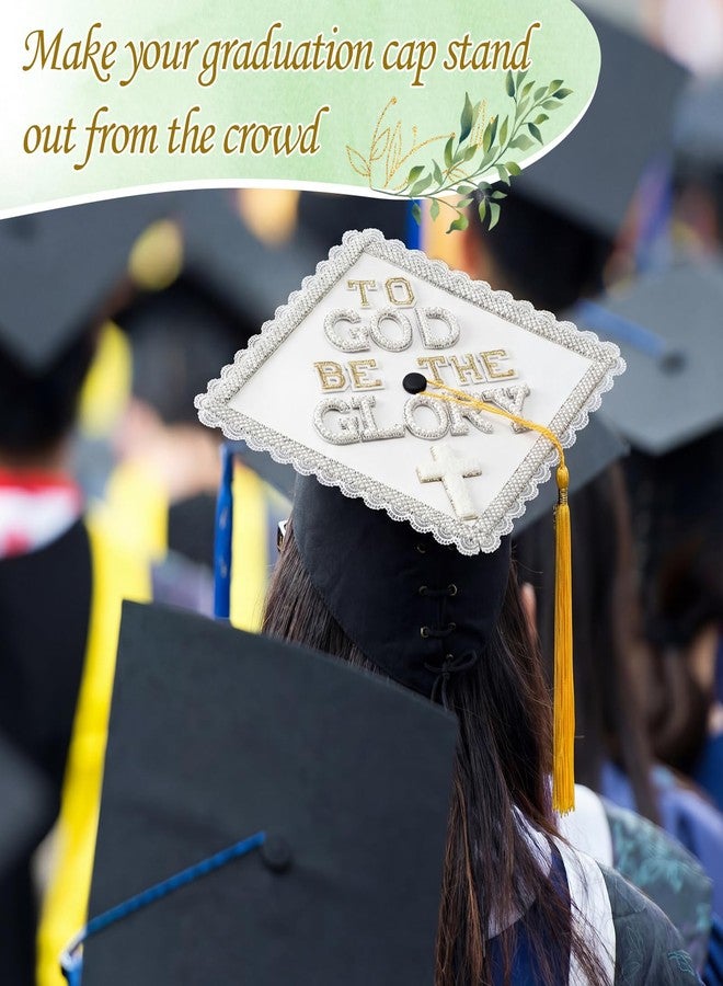Fuyoooo Religious Graduation Cap Topper Inspired Grad Hats Topper Pearls Grad Cap Decorations Cross 2026 Congrats Crafts Graduation Gifts Class of 2026 Graduating Hats Decoration - Image 5