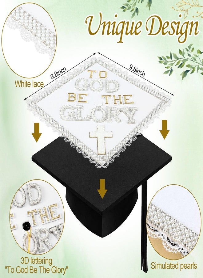 Fuyoooo Religious Graduation Cap Topper Inspired Grad Hats Topper Pearls Grad Cap Decorations Cross 2026 Congrats Crafts Graduation Gifts Class of 2026 Graduating Hats Decoration - Image 3