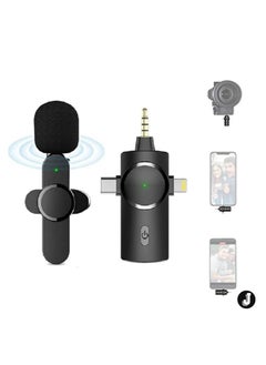 "3-in-1 Wireless Lavalier Microphone – Plug-and-Play Lapel Mic"
