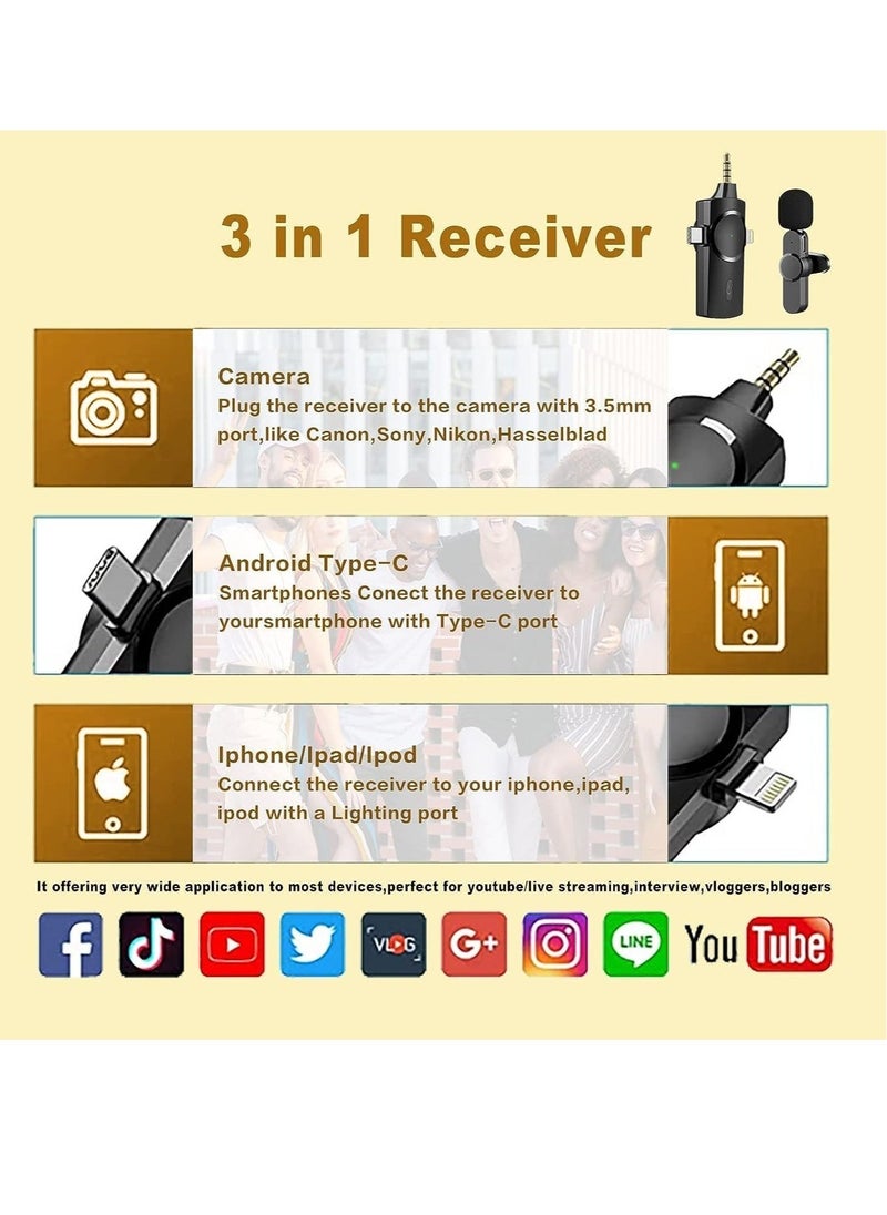 JAJEEK "3-in-1 Wireless Lavalier Microphone – Plug-and-Play Lapel Mic"  - Image 2