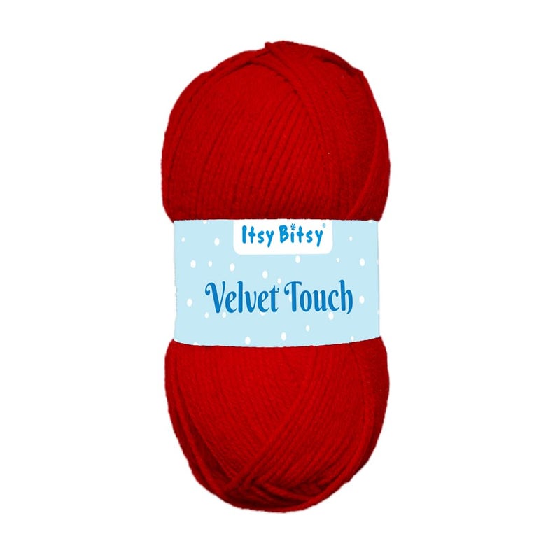 itsy-bitsy Itsy Bitsy Velvet Touch Knitting Yarn 100% Acrylic Red 200m 100g | Soft Aran Weight Crochet & Knitting Wool for DIY Projects & Handmade Creations Crafting - Image 5