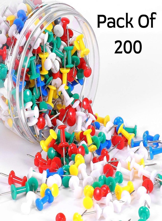 إدواي مجموعة إيدوواي 200 قطعة من دبابيس التثبيت متعددة الألوان، دبابيس للوحات، دبابيس للإبهام، دبابيس للمسارات والأحجار الكريمة للوحات الإعلانات واللوحات الإعلانية ولوحات العرض، إلخ. | مثالية للمنزل، والأطفال، والمكتب، والمدرسة - Image 2