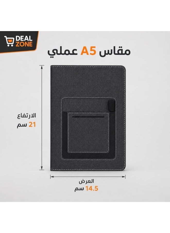 Elegant notebook/agenda with a luxurious fabric cover and front pocket - Image 5
