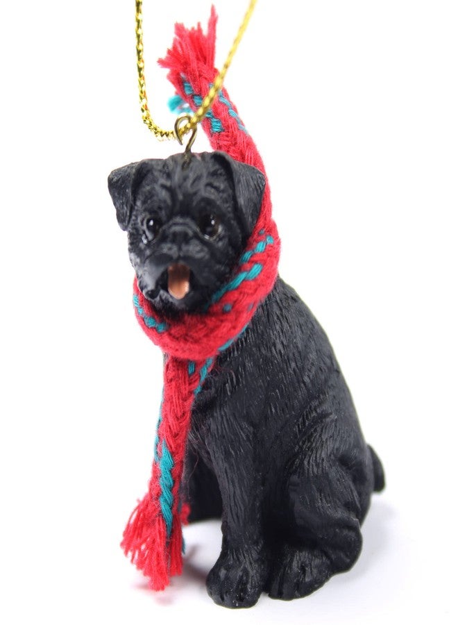 Conversation Concepts Pug Tiny Miniature One Christmas Ornament Black - Delightful! - Image 1