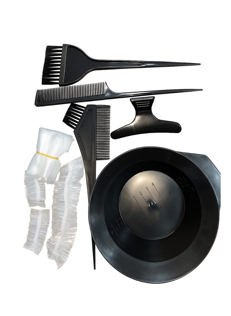 MOMENT MOMENT Hair Dye Application Kit with Mixing Bowl, Tinting Brushes, Shower Cap and Gloves, 7-Piece Professional Set, Hair Brush, Professional, Easy to Apply, Applicator, Quick Color for Home Use  - Image 1