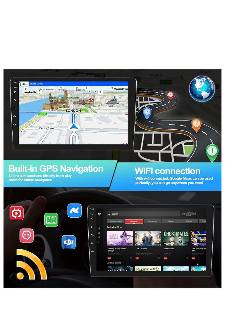 ستيريو سيارة أندرويد لسوزوكي سويفت 2011 2012 2013 2014 2015 2016 2017 2 جيجابايت رام 32 جيجابايت روم 9 بوصة يدعم أبل كاربلاي، ميرورلينك واي فاي بي تي، شاشة لمس IPS مع كاميرا احتياطية متضمنة - Image 2