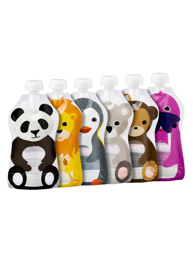 Squooshi Reusable Baby Food Pouches for Toddlers | BPA Free Plastic, Food Safe, Freezer Safe | Refillable for Applesauce Yogurt & Puree Squeeze Pouch | 6 Pack | 5 oz - Image 1