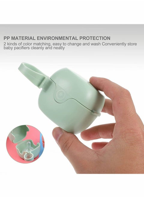 Pacifier Case Pacifier Holder Case Pacifier Clip, Binky Holder Case Pacifier Box Pacifier Accessories, Macaron Color, Safe BPA Free Pacifier Case (4 Pack, Grapefruit Orange, Mint Green)