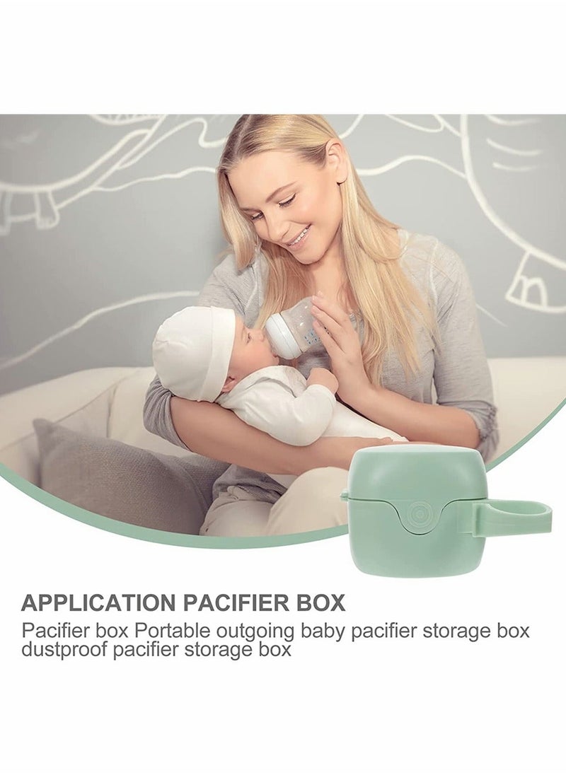 Pacifier Case Pacifier Holder Case Pacifier Clip, Binky Holder Case Pacifier Box Pacifier Accessories, Macaron Color, Safe BPA Free Pacifier Case (4 Pack, Grapefruit Orange, Mint Green)