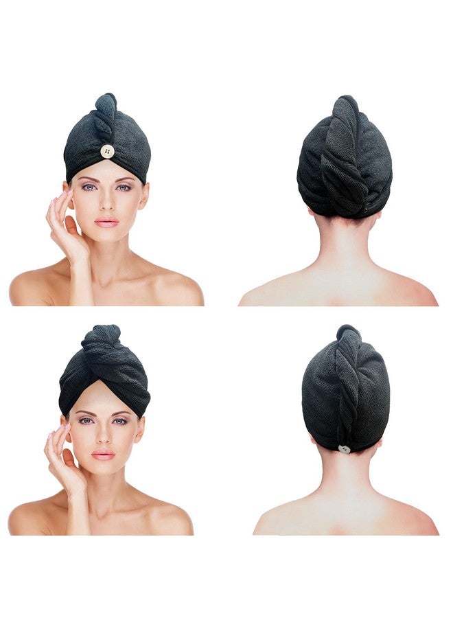 SOFTSPUN Microfiber Hair Cap Silk Banded Edge 1 Pcs 70X25 Cm Black 380Gsm Super Absorbent Quick Dry Hair Turban For Drying All Kinds Of Hair Straight Or Curly Short Or Long Thin Or Thick Hair. - Image 1