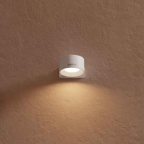 Xech Rechargeable Magnetic Wall Light | Stick-On or Screw Mount | Touch Control LED Lamp | 3 Brightness Levels | USB-C Warm White Light | Rotatable Detachable Head (Magmount) (White) - Image 1