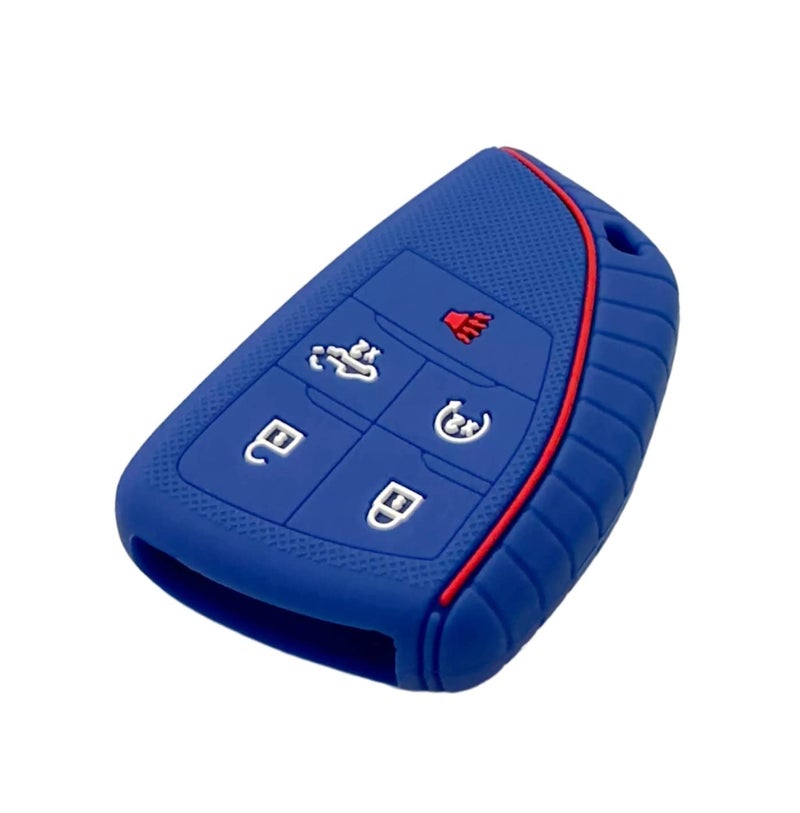 REPROTECTING Silicone Rubber Key Fob Cover Compatible with 2026-2022 Chevy Chevrolet Silverado 1500 GMC Sierra 1500, 2026-2024 Silverado Sierra 2500HD 3500HD (Black Blue) - Image 5