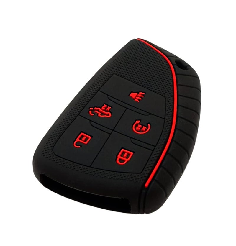 REPROTECTING Silicone Rubber Key Fob Cover Compatible with 2026-2022 Chevy Chevrolet Silverado 1500 GMC Sierra 1500, 2026-2024 Silverado Sierra 2500HD 3500HD (Black Blue) - Image 4