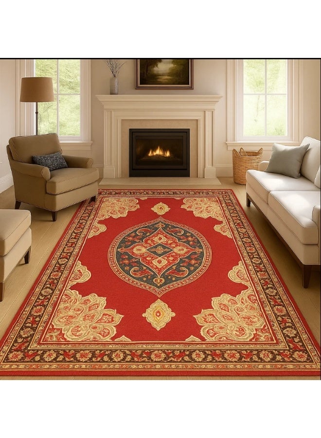 LINGWEI Area Rug Vintage Traditional Area Rug 200x300cm Kitchen Floor Cover Foldable Thin Rug Indoor Mat for Bedroom Living Room Dining Room - Image 3