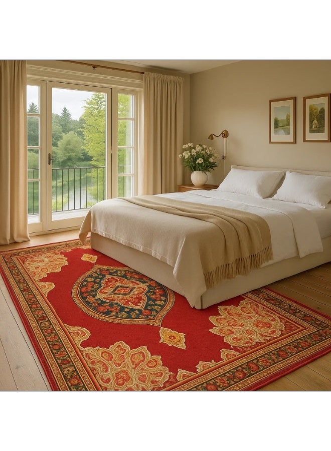 LINGWEI Area Rug Vintage Traditional Area Rug 200x300cm Kitchen Floor Cover Foldable Thin Rug Indoor Mat for Bedroom Living Room Dining Room - Image 1