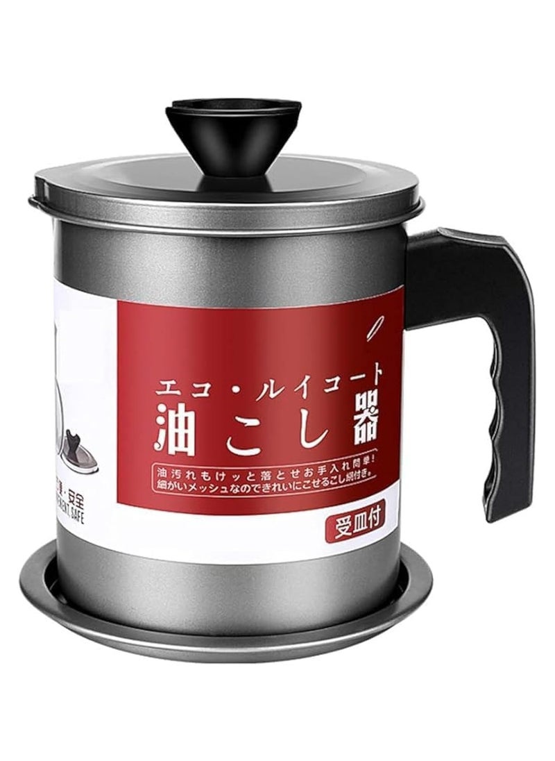 Generic - Essential Oil Filter Pot - Oil Separator - Mesh Strainer - Frying Grease Container Metal Can to Retain and Purify Liquid - Image 1