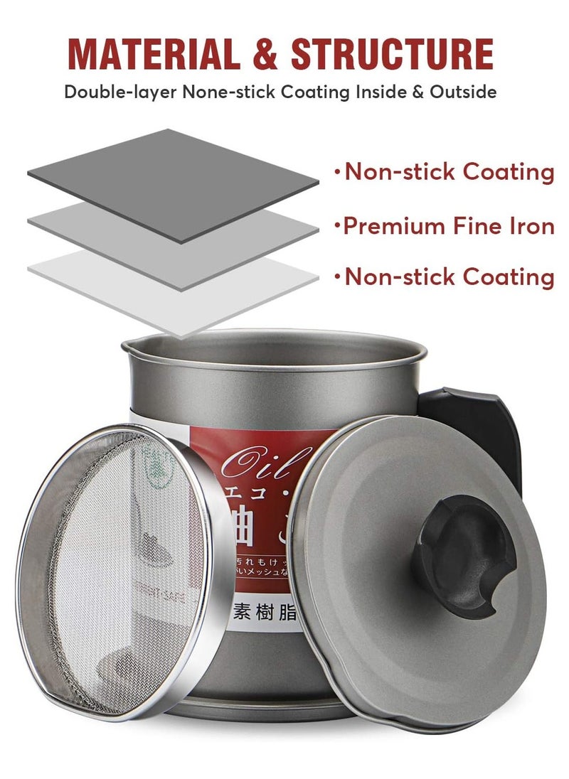 Generic - Essential Oil Filter Pot - Oil Separator - Mesh Strainer - Frying Grease Container Metal Can to Retain and Purify Liquid - Image 1