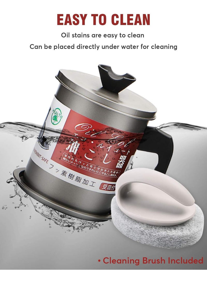 Generic - Essential Oil Filter Pot - Oil Separator - Mesh Strainer - Frying Grease Container Metal Can to Retain and Purify Liquid - Image 1