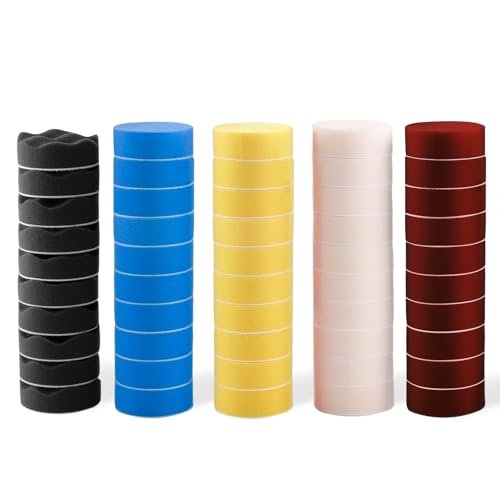 ZFE Polishing Pad, 50pcs 3 inch(80 mm) Sponge Buffing Pads, Foam Polishing Pad Kit for Car Sanding, Polishing and Waxing - Image 1