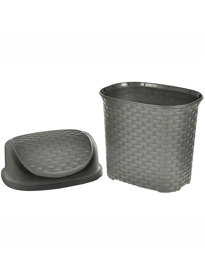 Kuber Industries Plastic Dustbin, Garbage Bin, Trash Can, Waste Bin With Swing Lid 7 Litre- Pack of 2 (Grey)-47KM0703 - Image 5