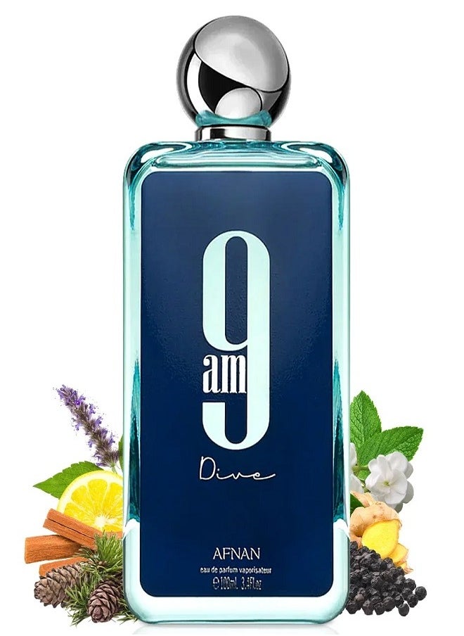 Afnan Unisex 9AM Dive EDP Spray 3.4 oz Fragrances  - Image 2
